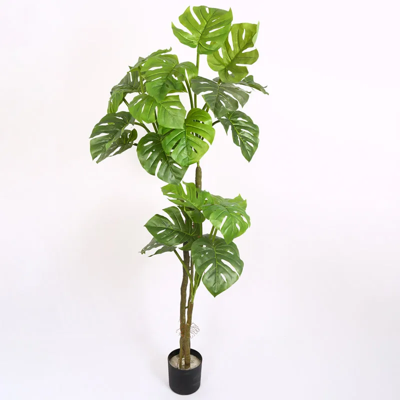 Monever Artificial Monstera With Black Plastic Pot - 6 Feet media 4