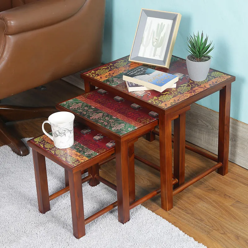 Ethno Motif Side Table - Set Of Three media 1