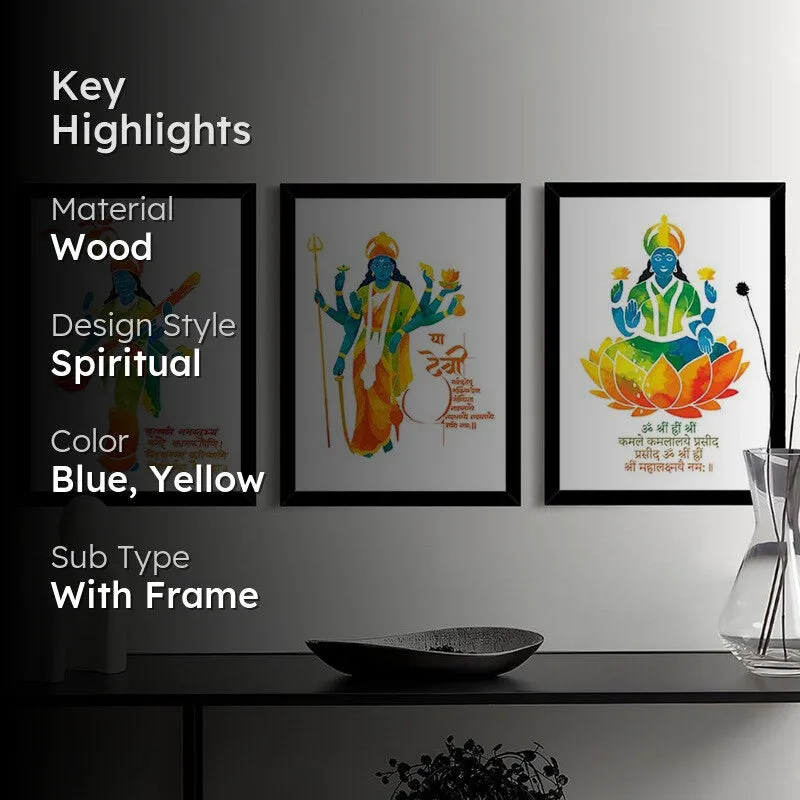 Avatars Of Devi Wall Art with Frame - Set Of Three media 2
