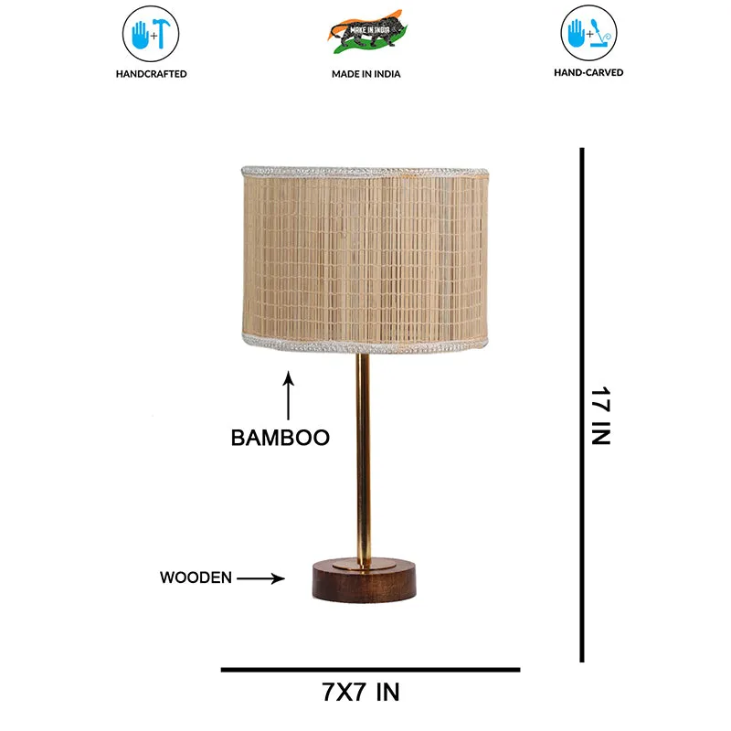 Bambou Rodin Wooden Table Lamp - Beige,Gold,Brown media 7