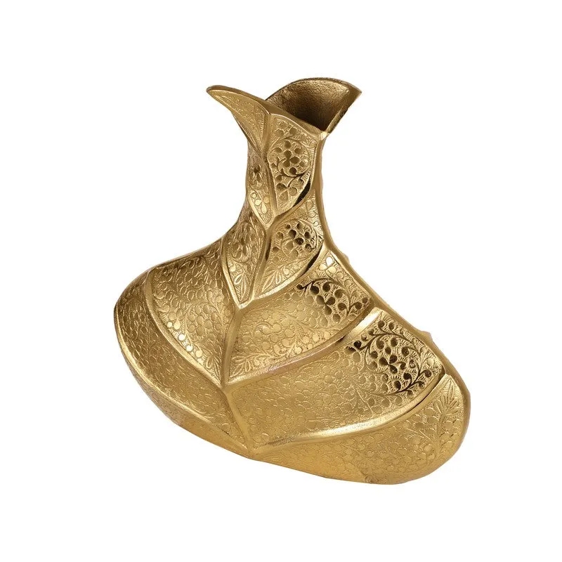 Leafara Aluminium Vase - Gold media 5