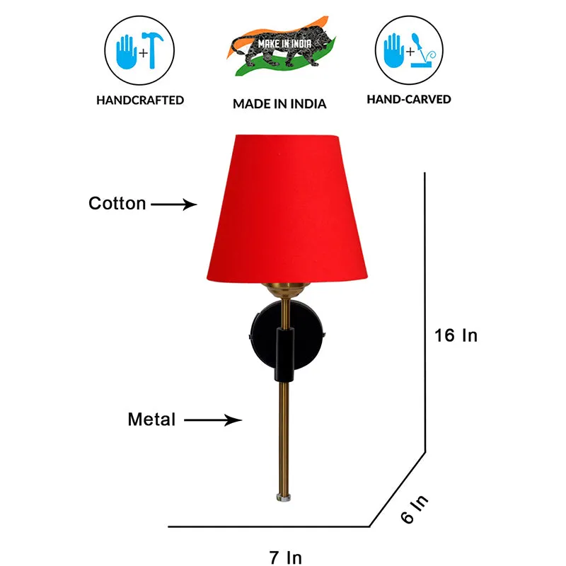 Beryll Steel & Cotton Wall Lamp - Red media 6