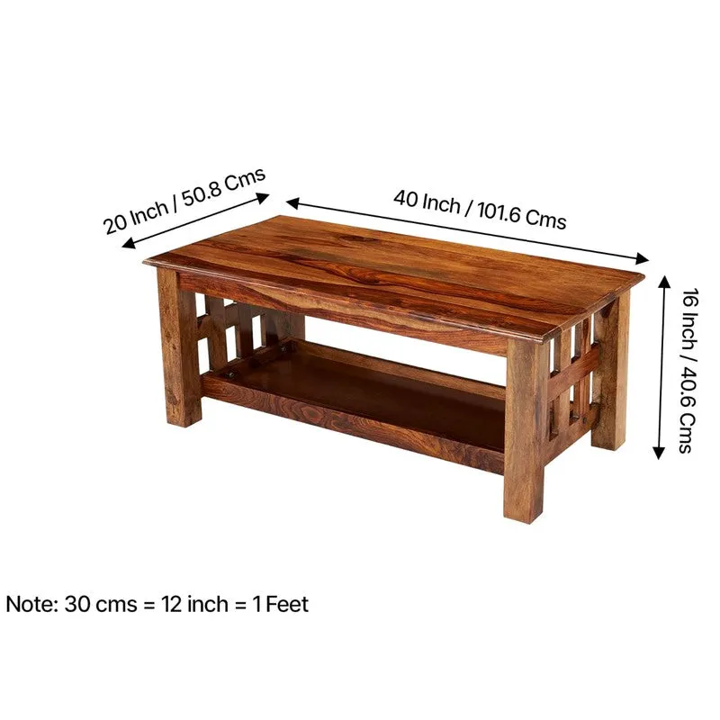 Brenox Sheesham Wooden Center Table - Brown media 12