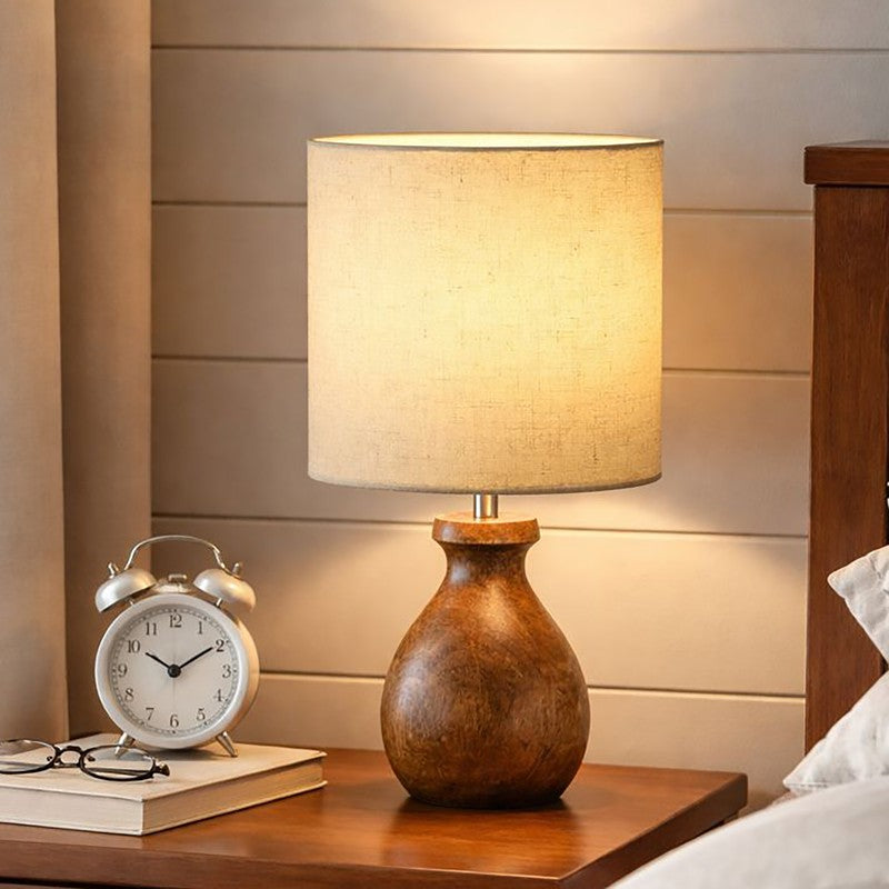 MinimalRadiance Wooden Table Lamp - White