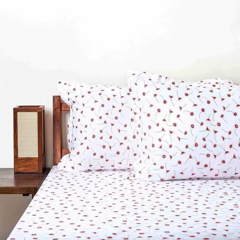 Tiny Twines Cotton Bedsheet (Red) - 180 TC media 4