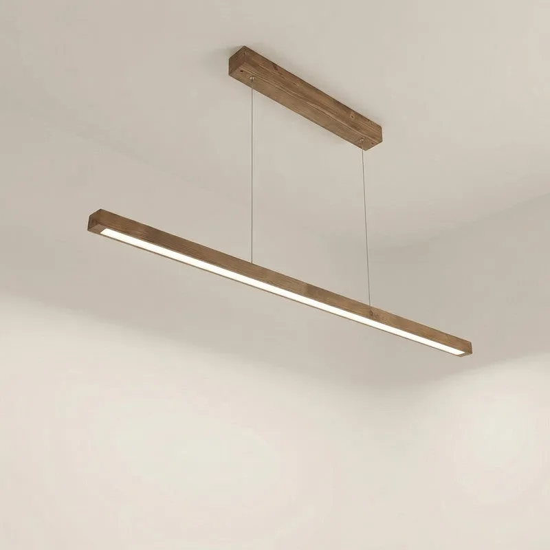 Helia Linear LED Wooden Ceiling Lamp - Brown media 4