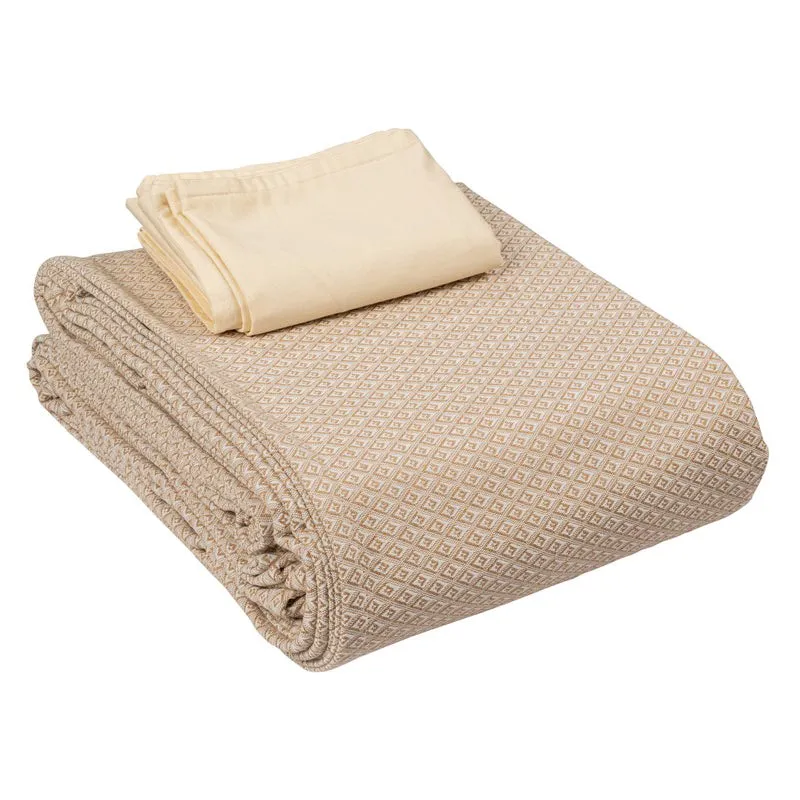 Axis Loom Cotton Bedsheet (Beige)- 300 TC media 8