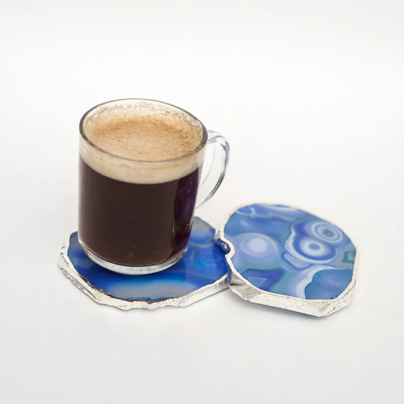 Vesto Brazilian Agate Coaster (Blue) - Set Of Two media 4