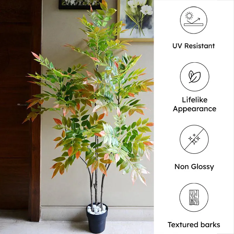 Sumaura Artificial Autumn Sumac Tree With Black Plastic Pot - 160 cm (5.2 ft) media 7