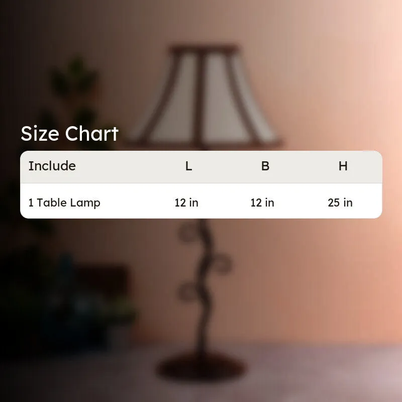 Emberraen Cotton Table Lamp With Iron Base - White media 8