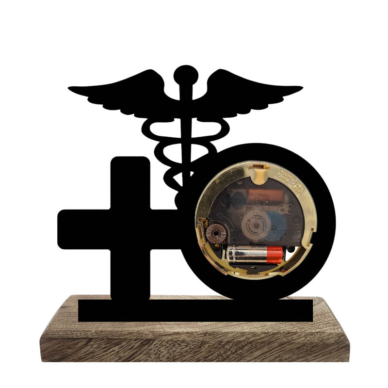 Healing Hour Iron & Mango Wood Table Clock media 4