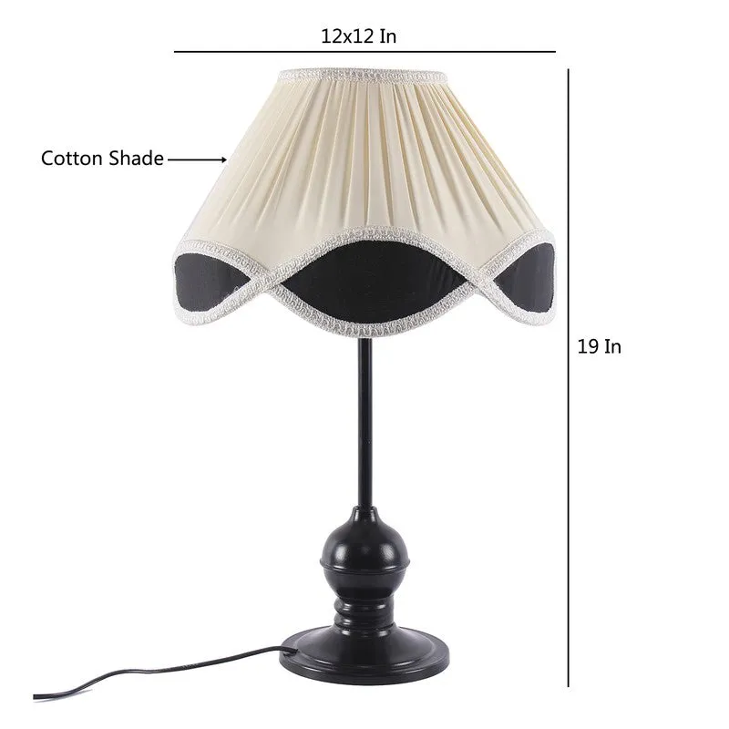 Ignaria Cotton Table Lamp With Iron Base - Ivory media 8
