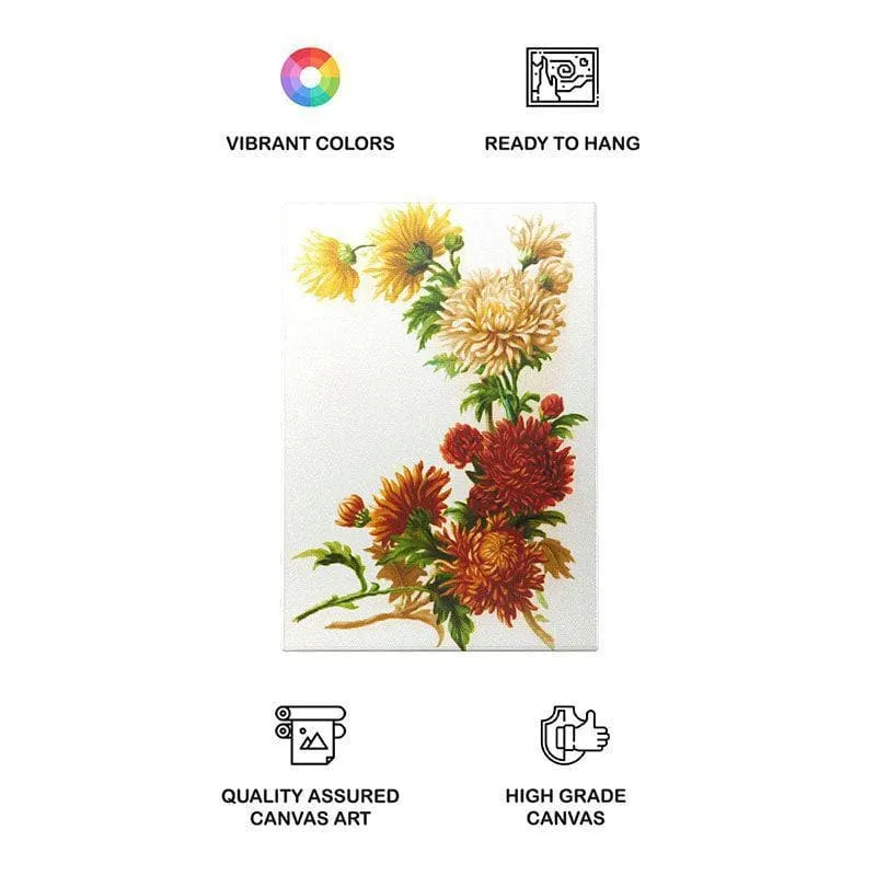 Callistephus Flowers Canvas Wall Painting - Gallery Wrap media 4