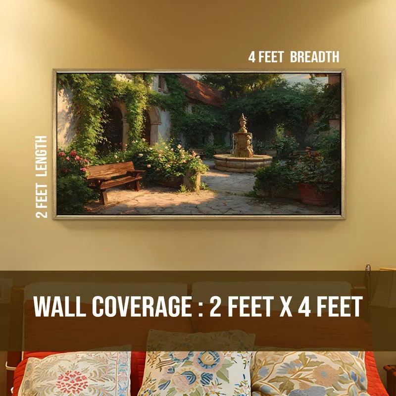 Hidden Courtyard Canvas Wall Painting With Frame media 9