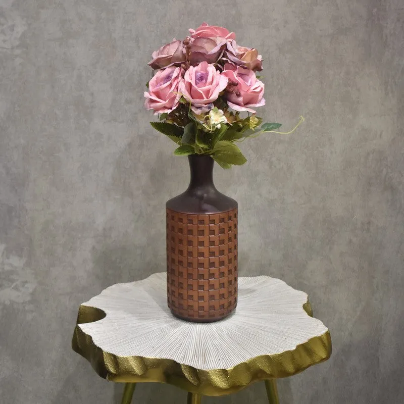 Realistic Artificial Rose Flower Bunch - Purple media 1