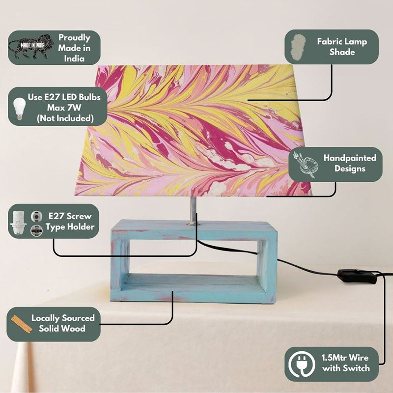 Marbling Hand painted Fabric Table Lamp - Multicolor media 3