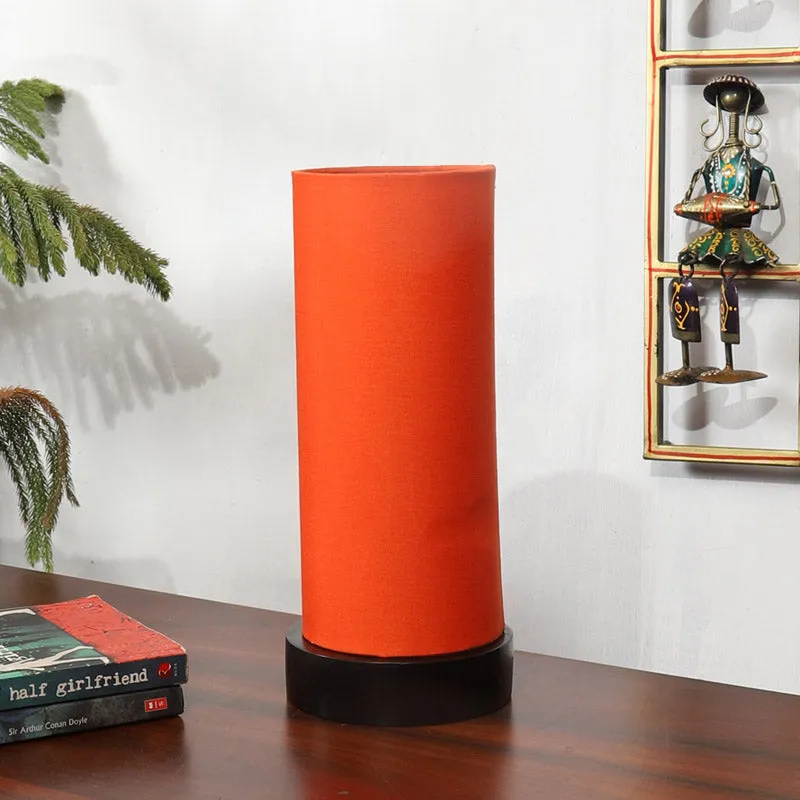 Mirza Tower Wooden Table Lamp - Orange,Black media 3