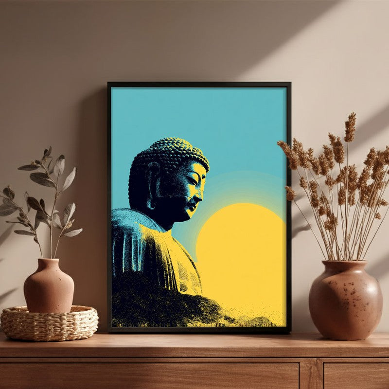 Buddha In Golden Aura IV Archival Paper Wall Painting With Black Frame media 6