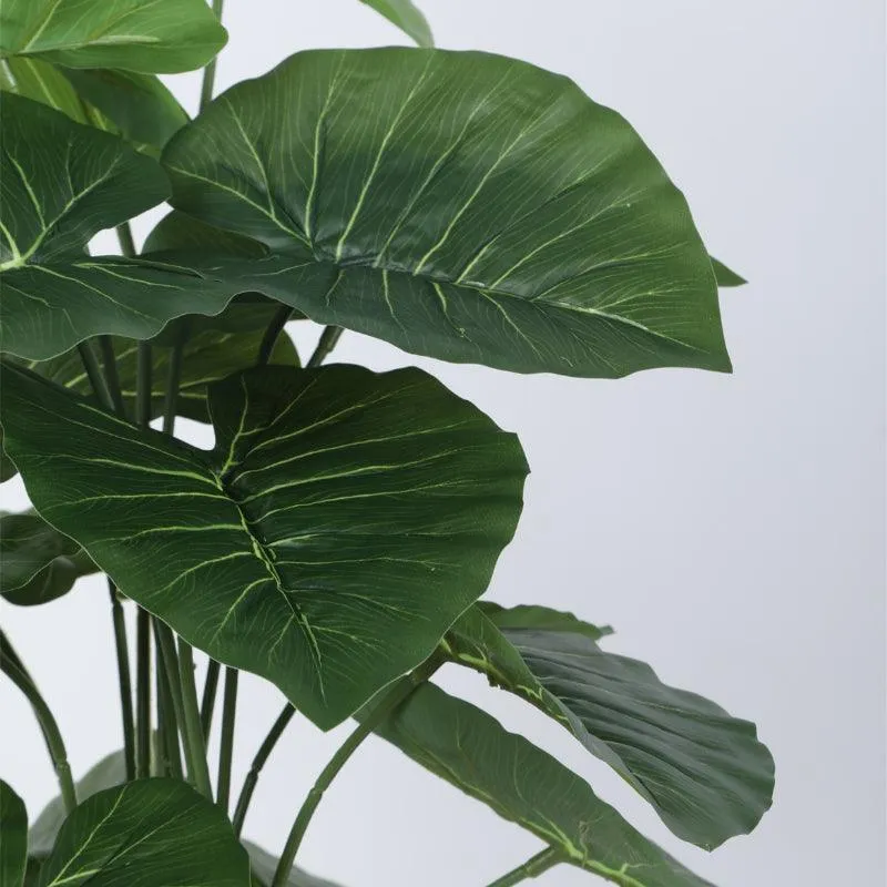 Faux Lush Rubber Silk Plant With Black Plastic Pot - 2.13 ft media 5