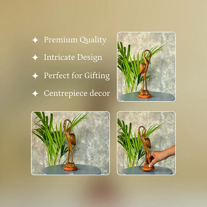 Timber Crane Wood Showpiece media 4
