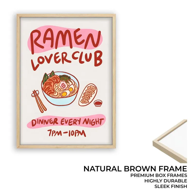 Ramen Club Archival Canvas Wall Art - Brown media 10