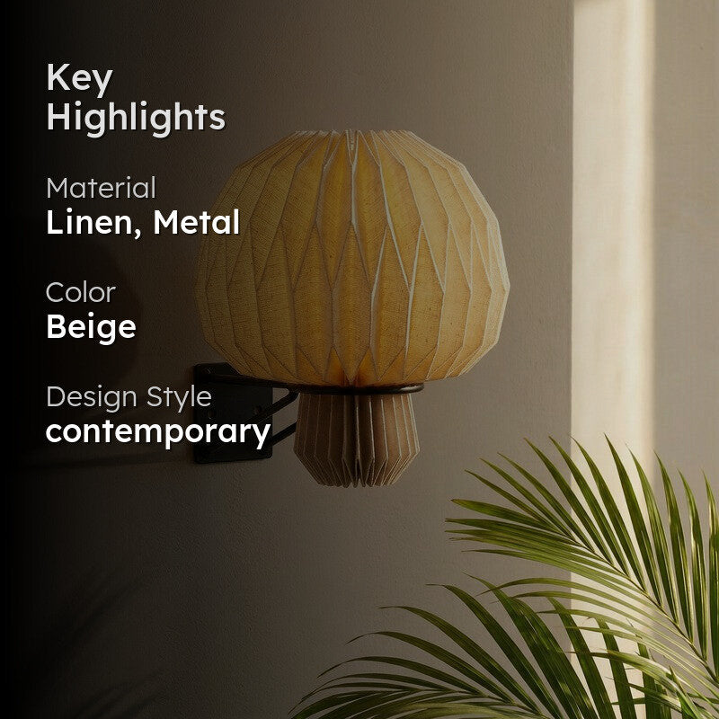 Fig Living Amber Linen Sconce media 2