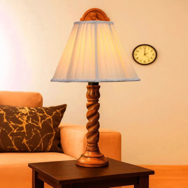 Elvane Aerin Wooden Table Lamp - OffWhite media 3