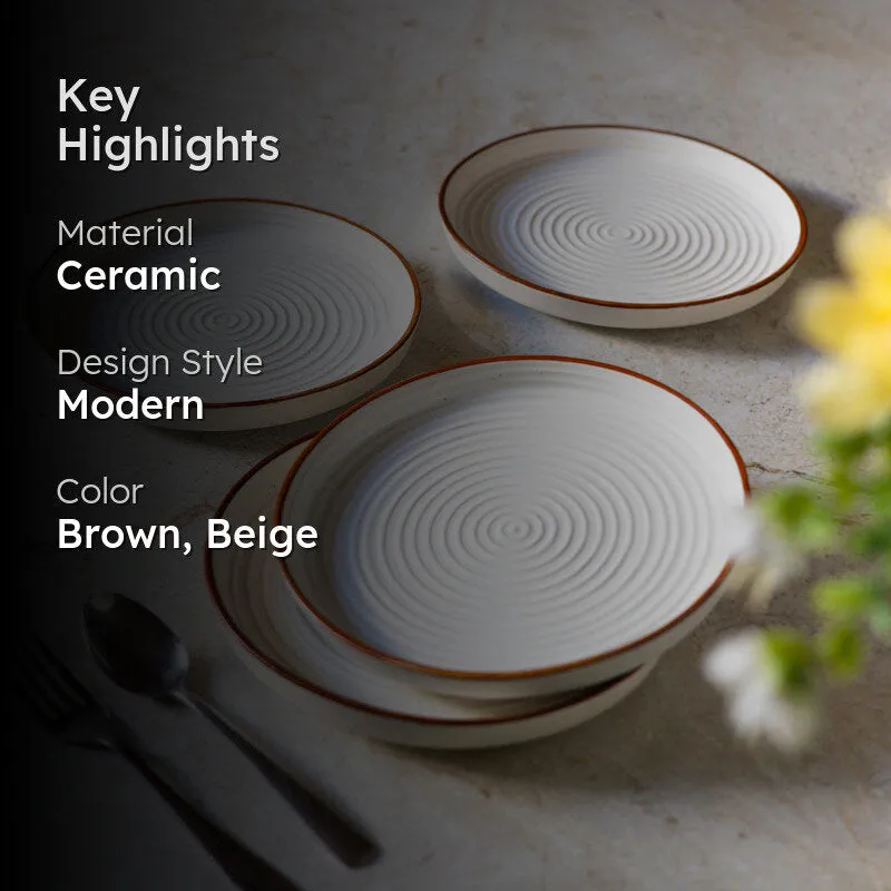 Ceraflor Ceramic Dinner Plate - Set Of Four media 2