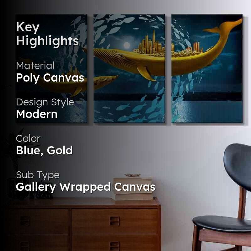 Shark Tank Poly Canvas Wall Art - Set of Three media 2