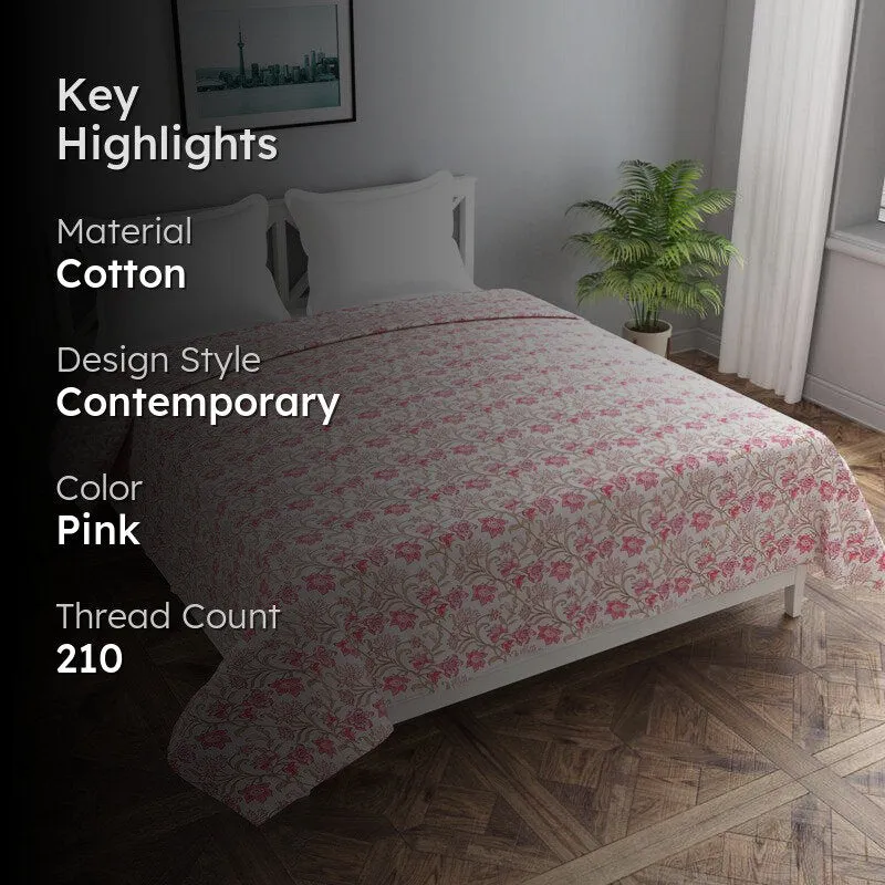 Blossom Cascade Floral Cotton Duvet Cover - 210 TC media 2