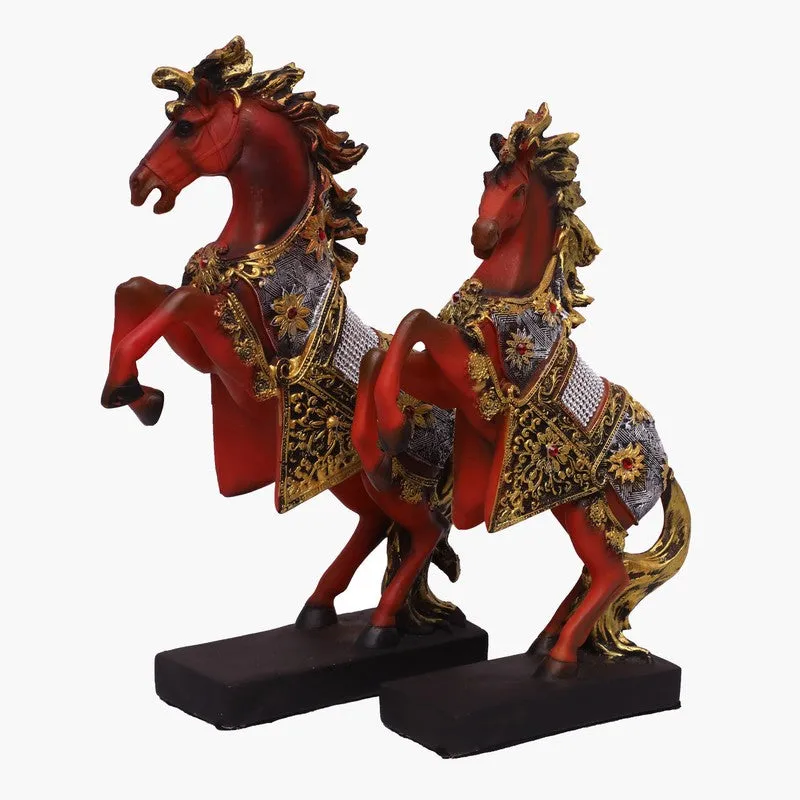 Majestic Rearing Horse Polyresin Showpiece - Set Of Two media 5