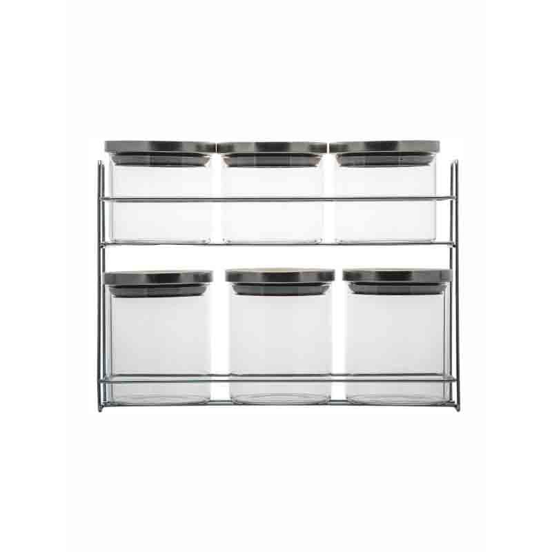 Baffy Storage Jar with Metal Stand - Set of Seven media 3