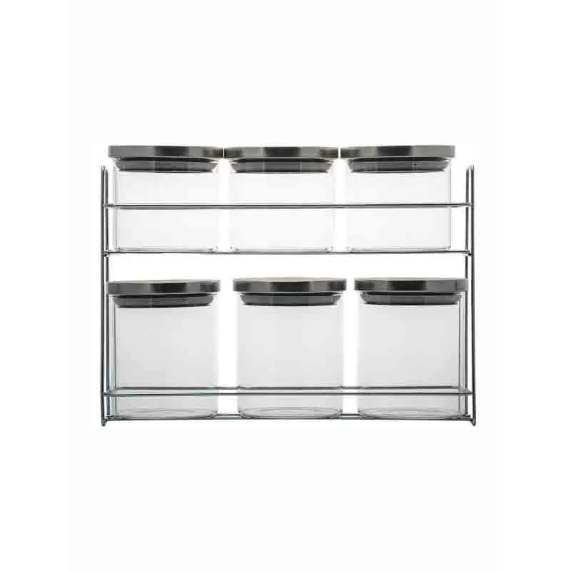 Baffy Storage Jar with Metal Stand - Set of Seven media 3