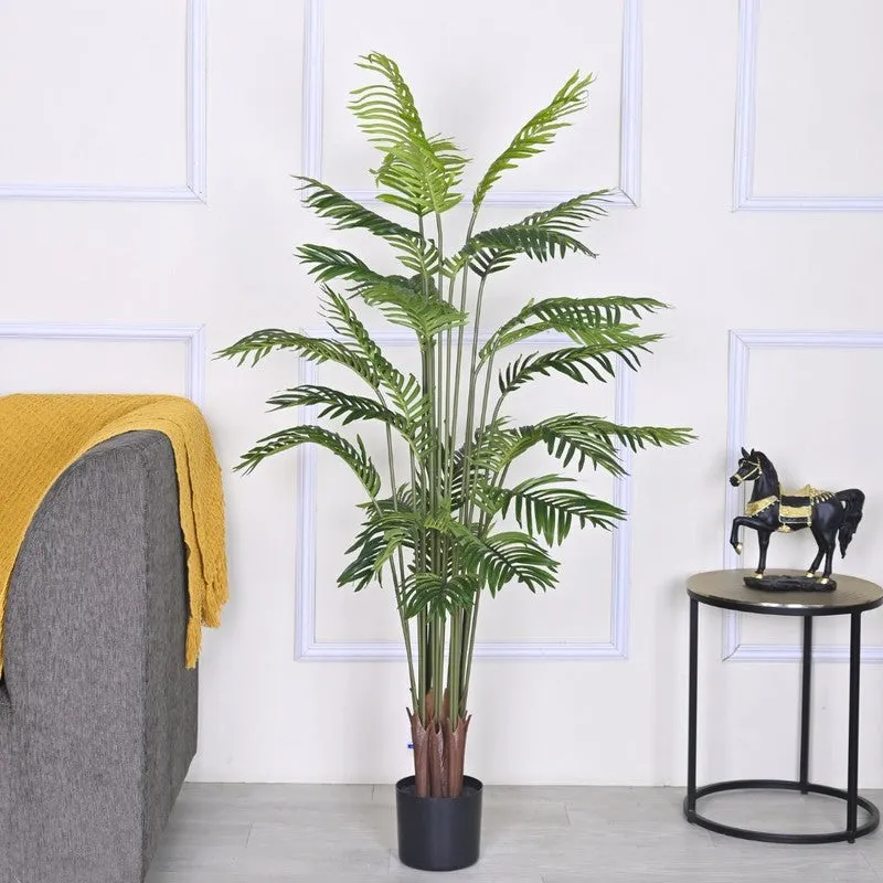 Artificial Arica Palm Plant With Black Fiber Pot - 4.9 Feet media 3