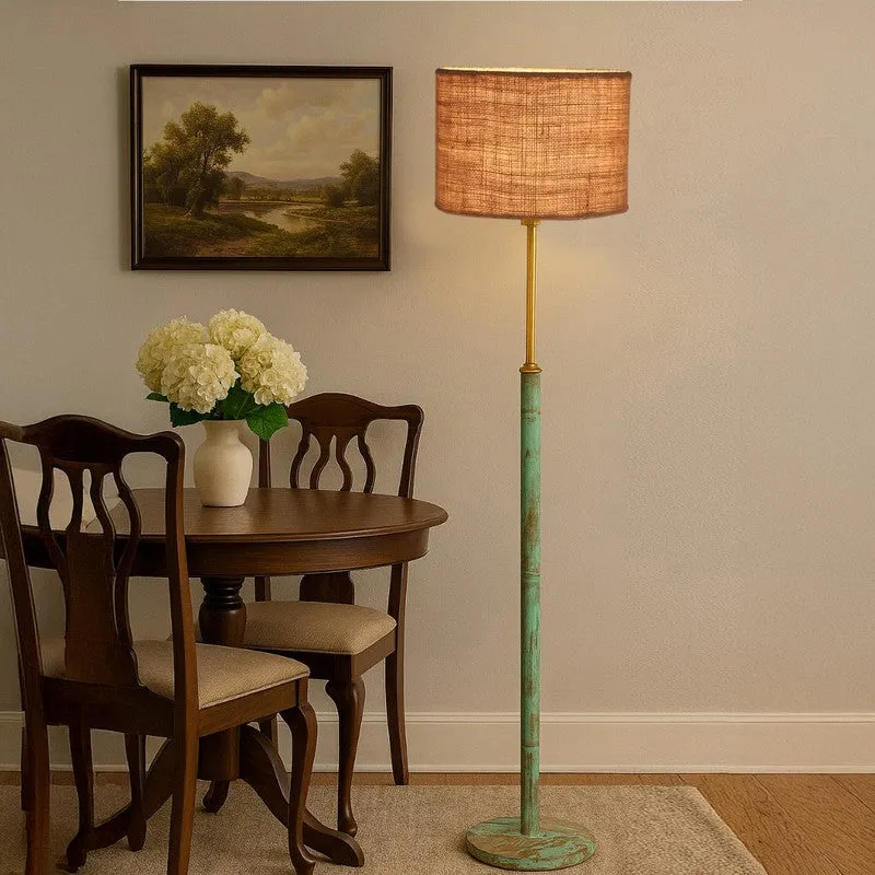 Vintage Glow Wooden Floor Lamp - Brown media 3