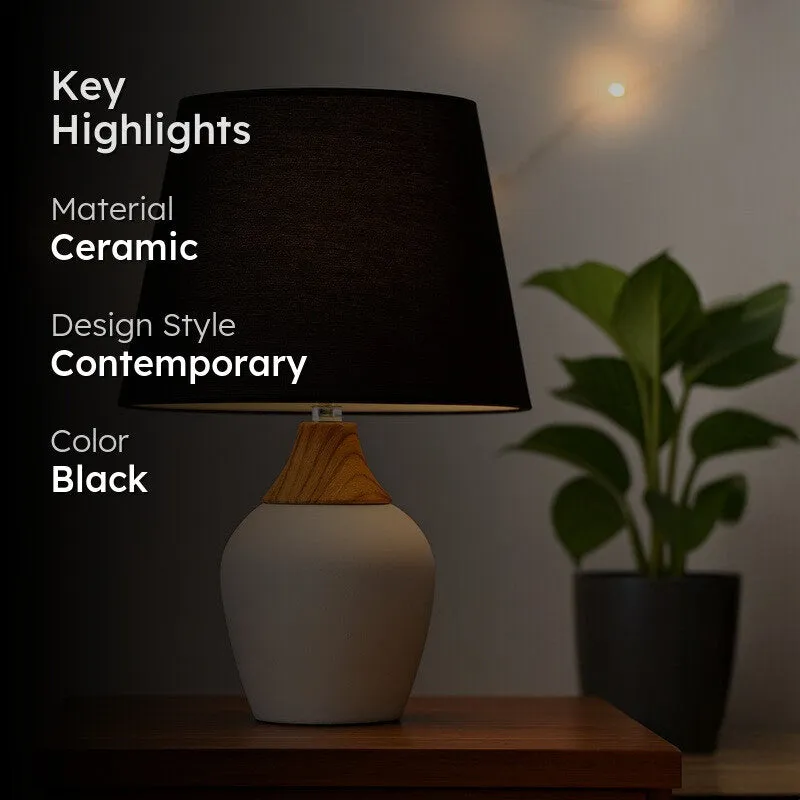 GlowEdge Ceramic Table Lamp - Black media 2