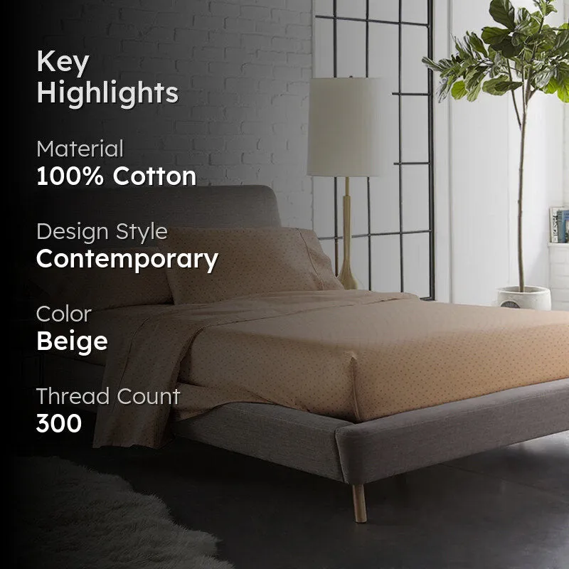 Swiss Dot Cotton Duvet Cover (Almond) - 300 TC media 2