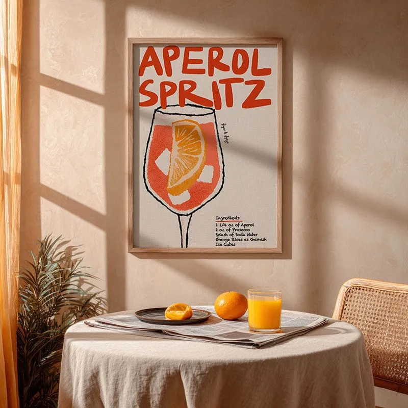 Aperol Spritz Archival Canvas Wall Art - Brown media 4
