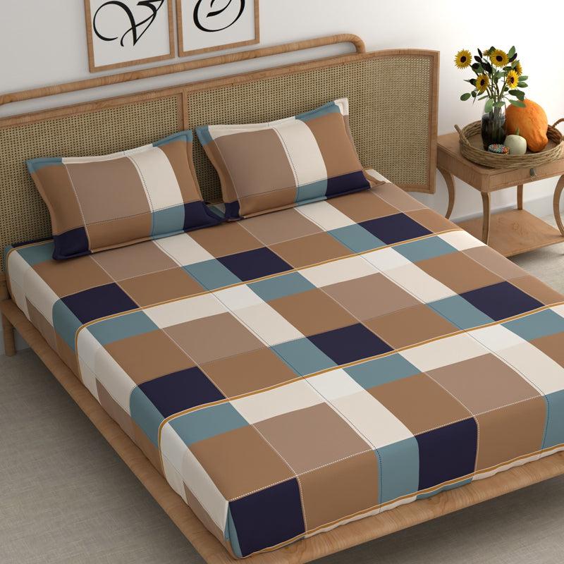 Checkboxes Printed Microfiber Bedsheet - 180 GSM media 3