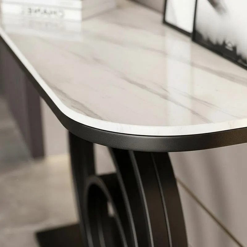 Circular Ring Metal Console Table with Marble Top - Medium media 3