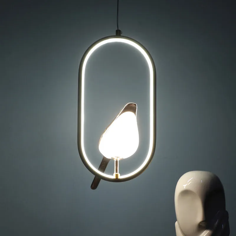 Avian Halo Iron Ceiling Lamp - Oval media 1