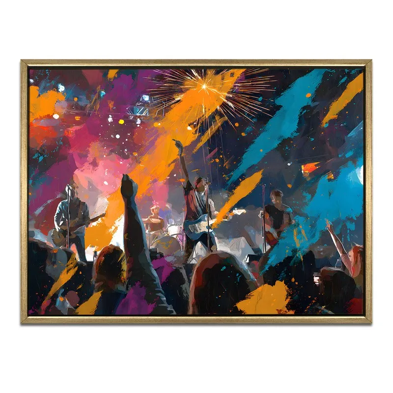 Amplified Nights Canvas Wall Painting With Frame media 3