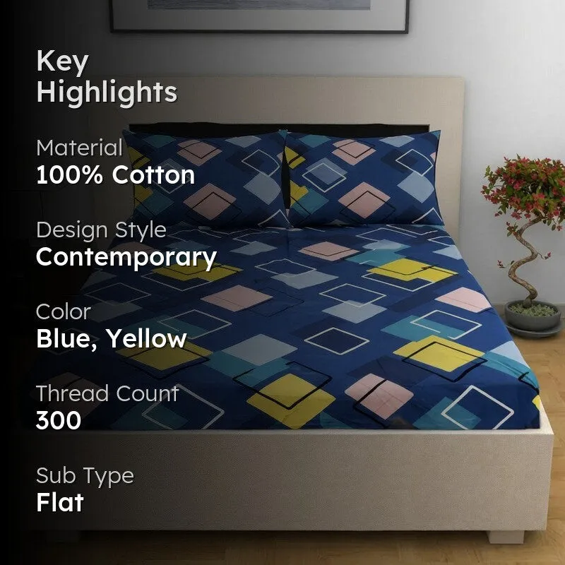Boxy Cotton Bedsheet - 300 TC media 2