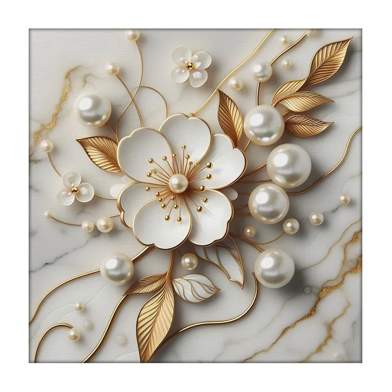 Daisy Pearls Floral Wall Painting media 3