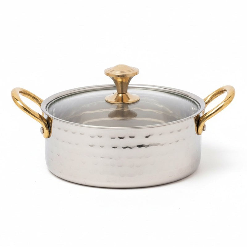 Vintage Charm Hammered Round Serving Pot With Lid - 350 ML media 4