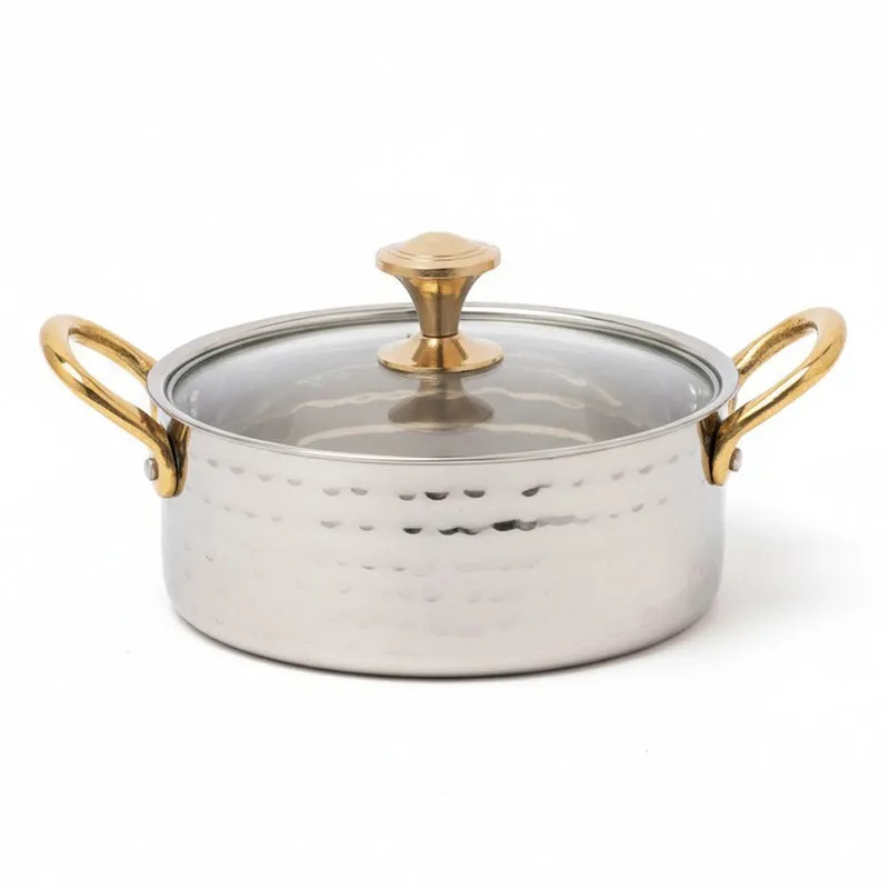 Vintage Charm Hammered Round Serving Pot With Lid - 350 ML media 4