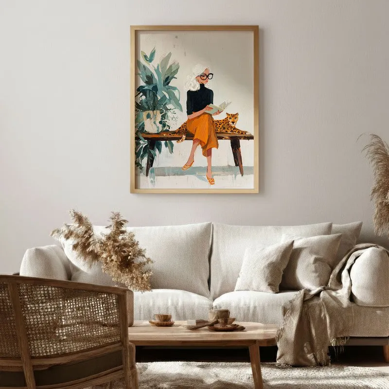 Jungle Journey Canvas Wall Painting - Brown Frame media 1