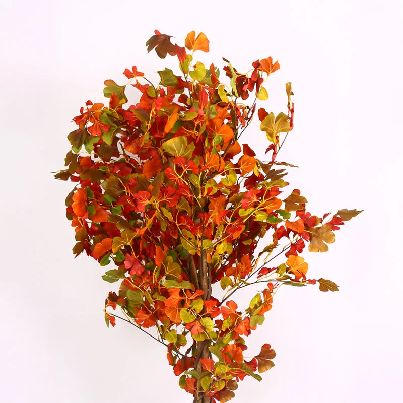 Verdiq Artificial Ginko With Black Plastic Pot - 5.5 Feet media 5