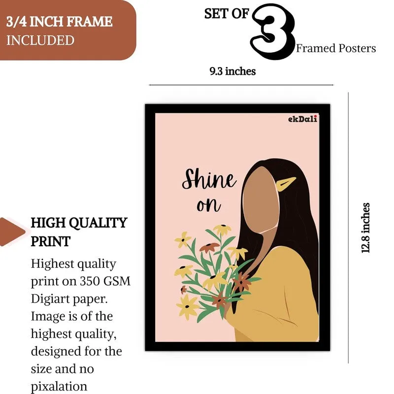 Sunlit Muse Paper Wall Painting With Frame - Black media 7
