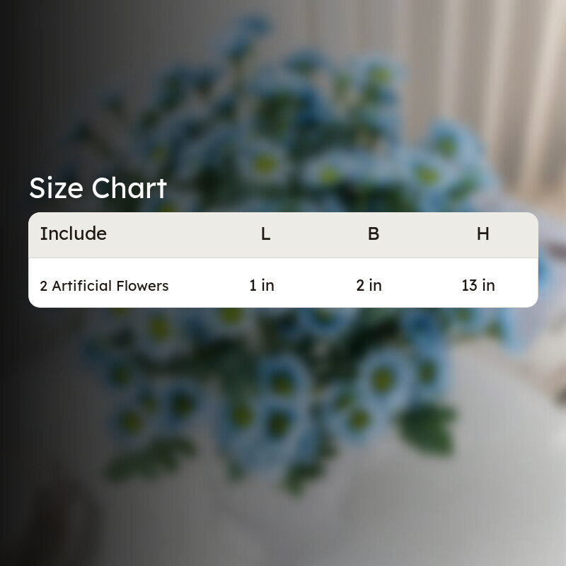 Azure Daisy Artificial Flower (Blue) - Set Of Two media 11